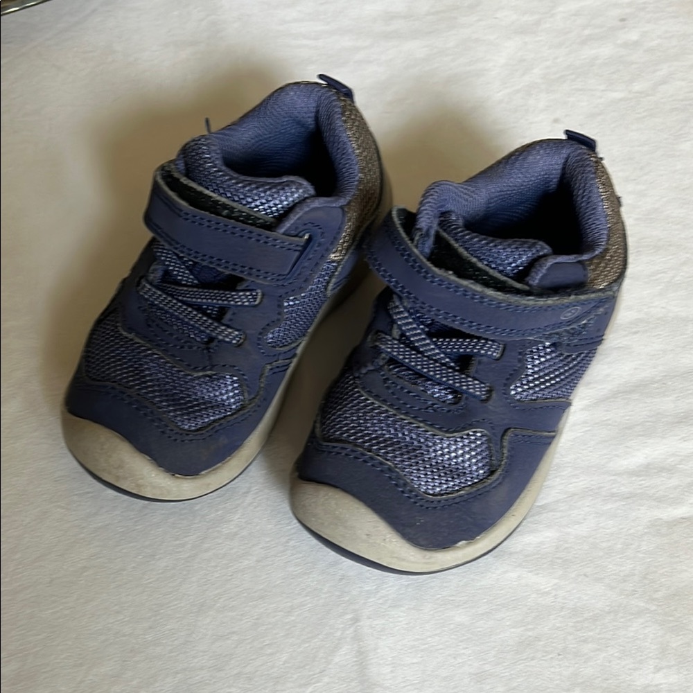 Stride Rite Blue Sneakers with Velcro Straps and Padded Comfort